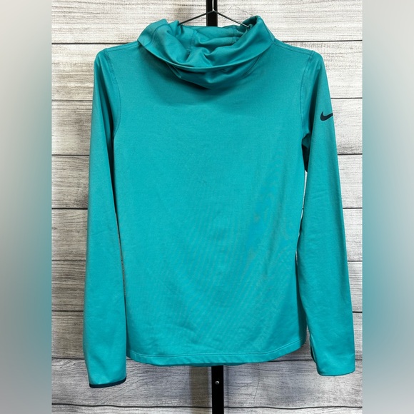 Nike Tops - Nike Pro Teal Cowl Neck Pullover